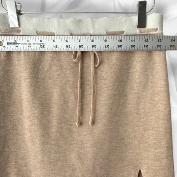 Dee Elly 100% Linen Mini Skirt | Soft Neutral Beige | Drawstring Waist | Size SM - Picture 7 of 7